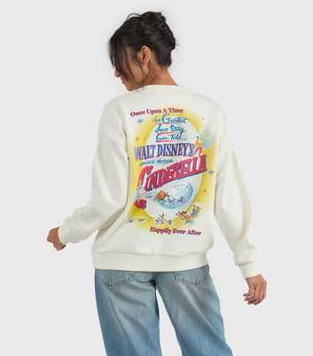 Custard White Cinderella Printed Graphic Sweatshirt