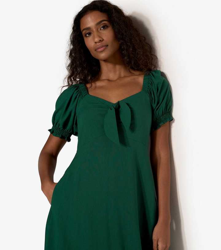 dark green midaxi dress Blythe Cotton Handkerchief Hem Midaxi Dress main image 0