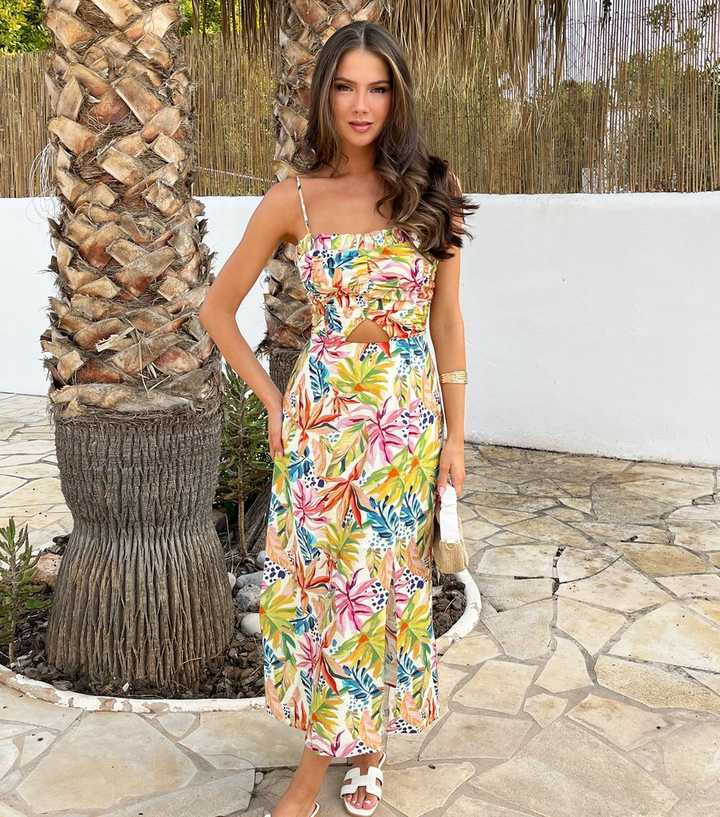 AX Paris Multicolour Strappy Cut Out Midi Dress