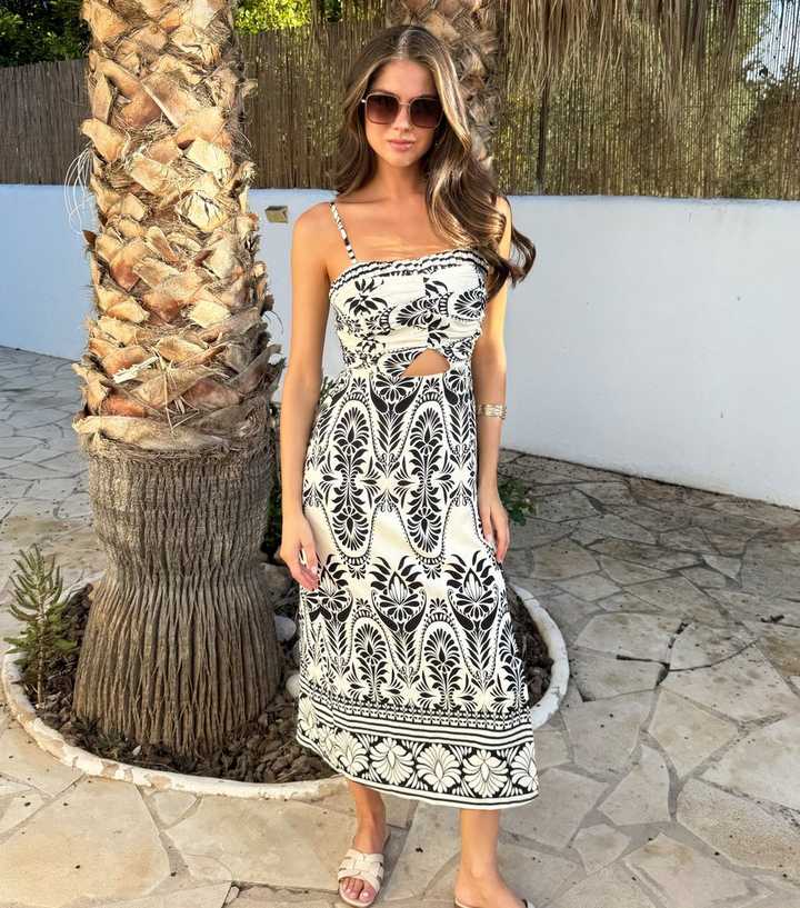 AX Paris Black Strappy Cut Out Midi Dress