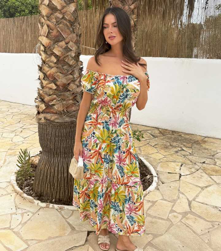 AX Paris Multicolour Shirred Waist Midi Dress
