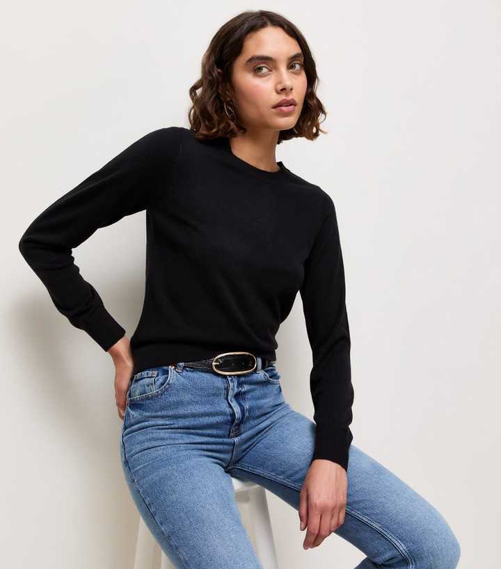 Tall Black Fitted Jumper