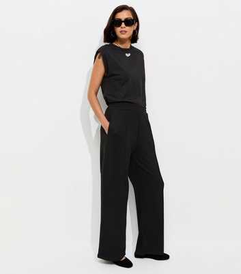Premium Black Wide Leg Joggers