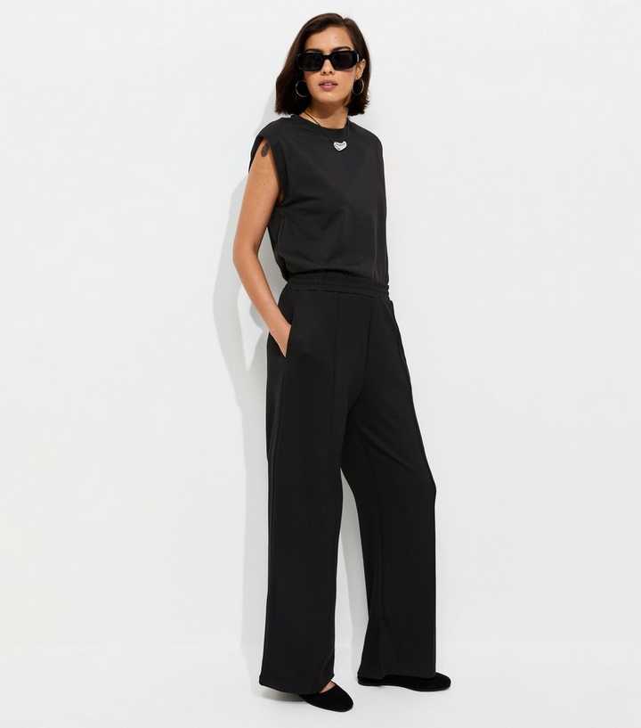 Premium Black Wide Leg Joggers