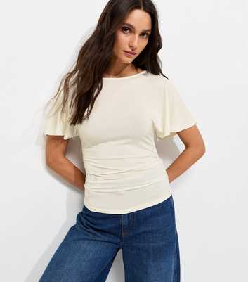 Cream Batwing Sleeve Corset Top