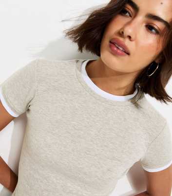 Grey Marl Layered Baby Tee T-Shirt