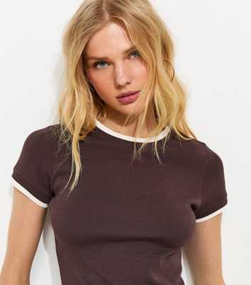Brown 2-In-1 Jersey Top