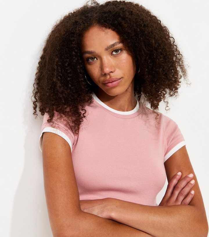 Light Pink Layered Baby Tee T-Shirt