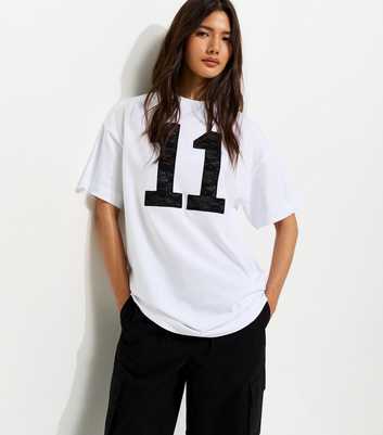 White Lace 11 Trim Football Tee