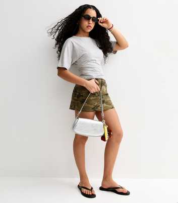Girls Grey Ruched Waist T-Shirt