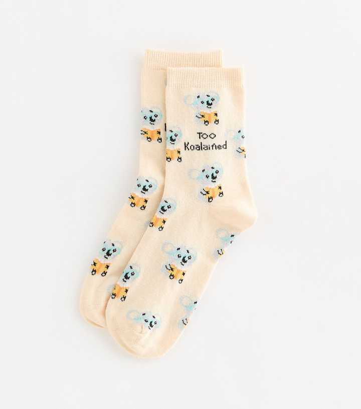 Yellow Cotton Rich Too Koalaified Koala Pattern Socks