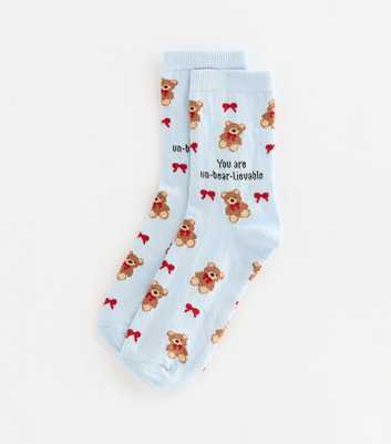 Blue Cotton Rich Un-Bear-Liveable Socks