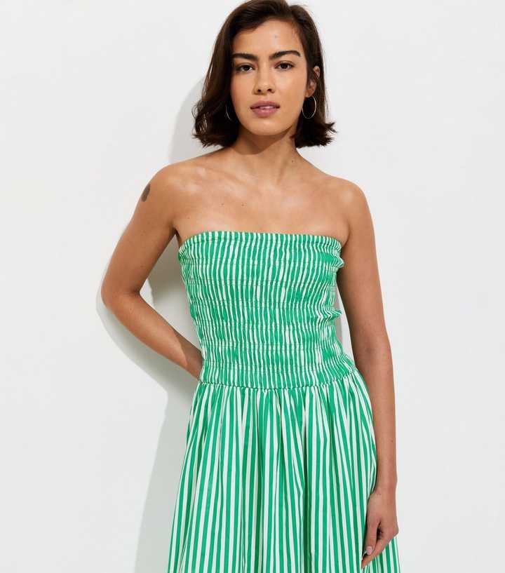 green mermaid dress with sleeves Lola Stripe Strapless Mini Dress main image 0