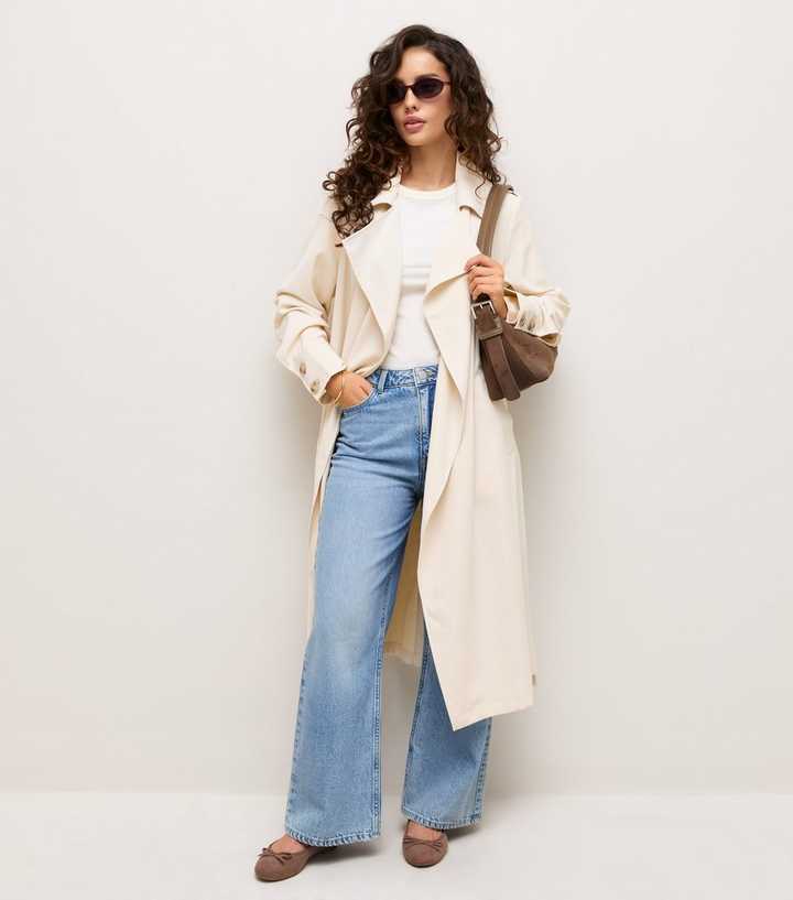 Petite Stone Longline Trench Coat