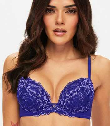 Ann Summers Dark Purple Sexy Lace Padded Plunge Bra