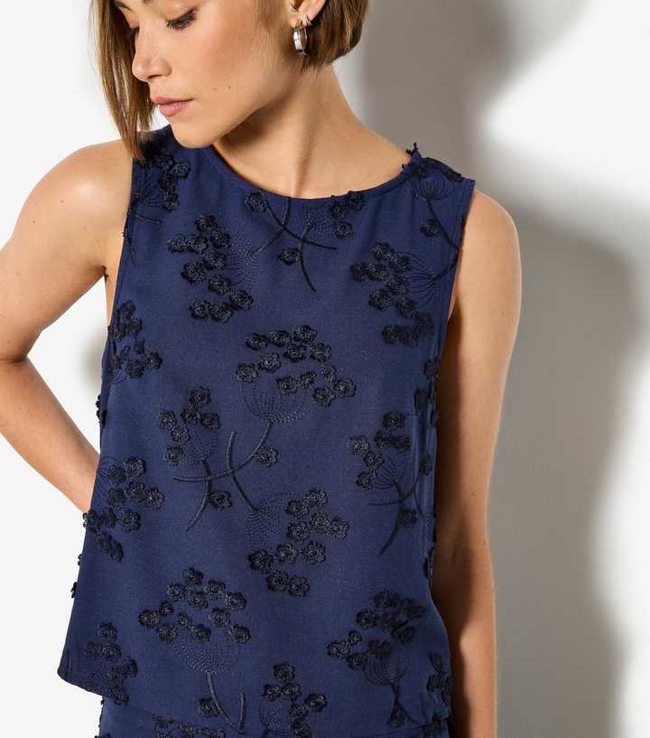 Apricot Navy Dandelion Top