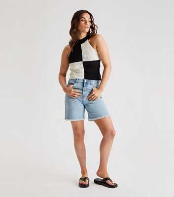 Urban Black and White Racer Vest Top