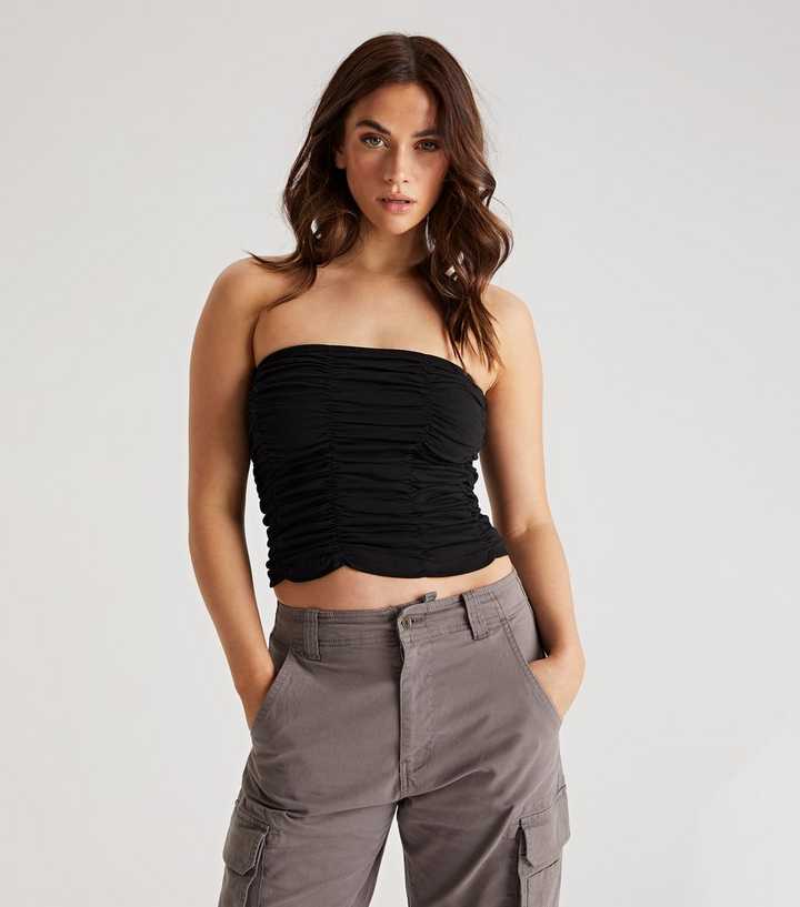 Urban Bliss Black Ruched Bandeau Top