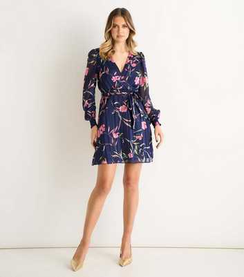 Gini London Navy Floral Mini Dress 