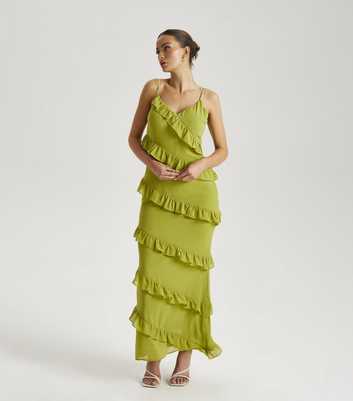 Urban Bliss Red Ruffle Tiered Maxi Dress