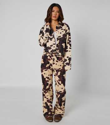 Urban Bliss Cream Cow Print Jacket