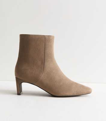 Camel Faux Suede Sculpted Heel Ankle Boots