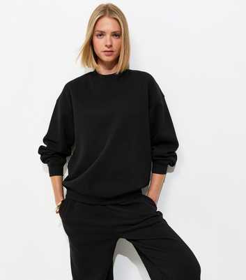 Black Cotton Rich Relaxed Sweatshirt