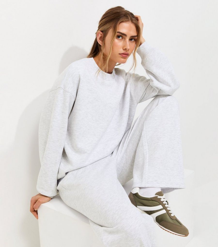 Grey Marl Cotton Rich Relaxed Sweatshirt