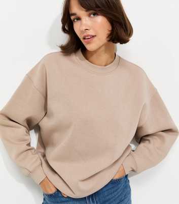 Light Brown Cotton Rich Relaxed Sweatshirt