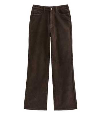 Dark Brown Cotton Rich Corduroy Adalae Wide Leg Jeans
