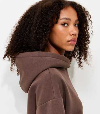 Dark Brown Cotton Rich Long Sleeve Hoodie