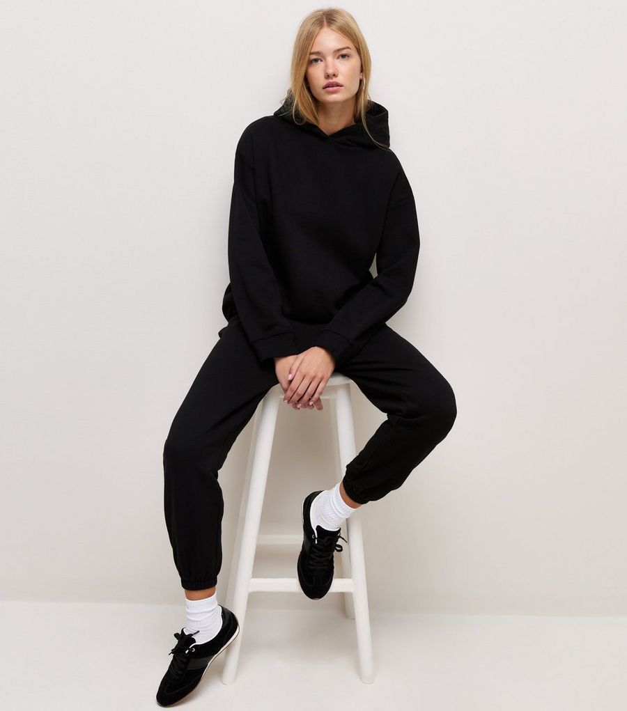 Black Cotton Rich Cuffed Joggers