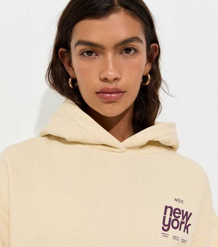 Light Yellow Cotton Rich New York Hoodie