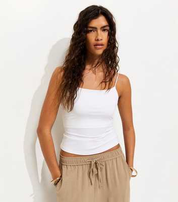 White Square Neck Cami Top