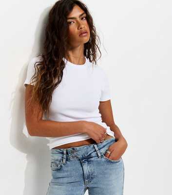 White Cotton Rich Crew Neck Top