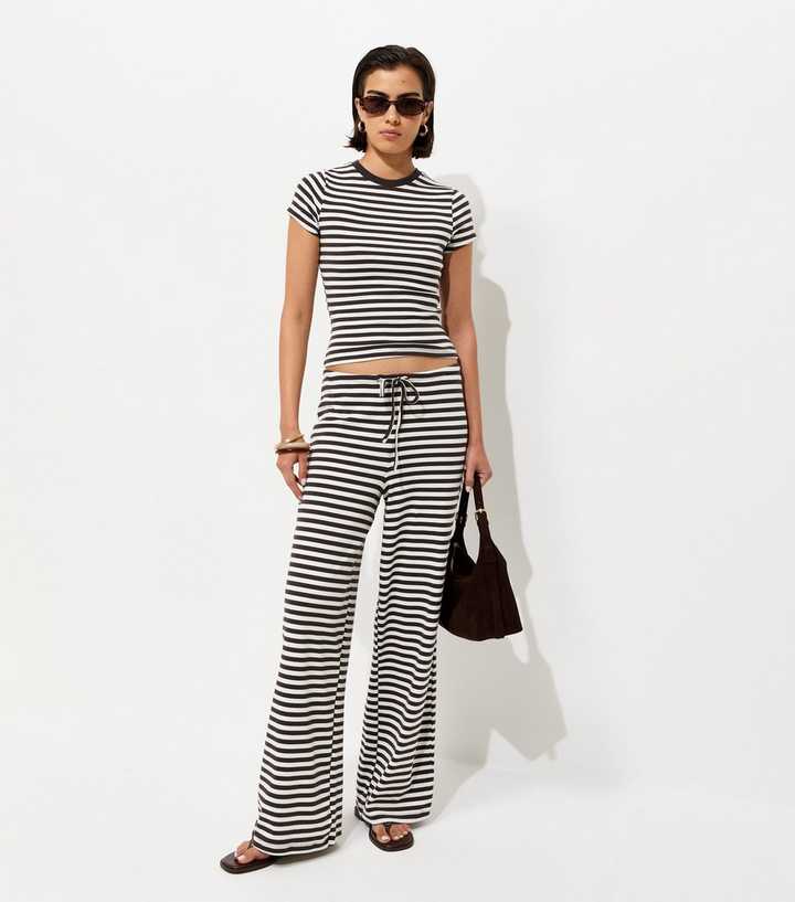 Brown Cotton Rich Stripe Baby Tee