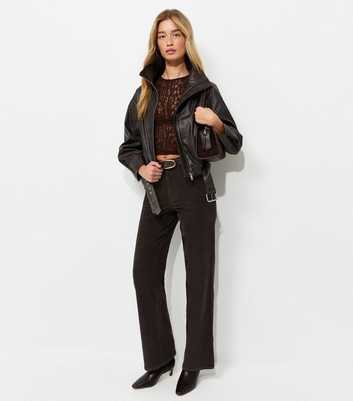Tall Dark Brown Corduroy Wide Leg Trousers
