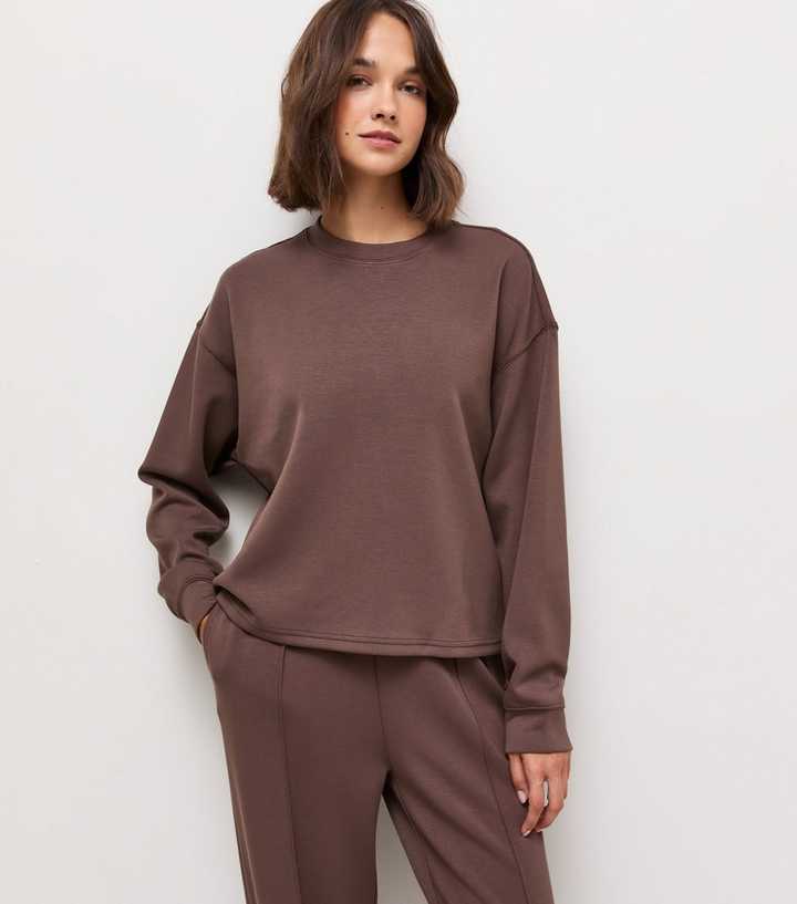 Premium Mid Brown Crew Neck Sweatshirt
