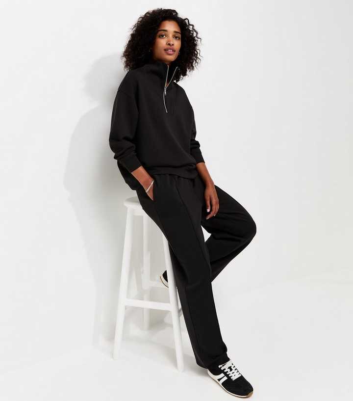 Premium Black Wide Leg Joggers