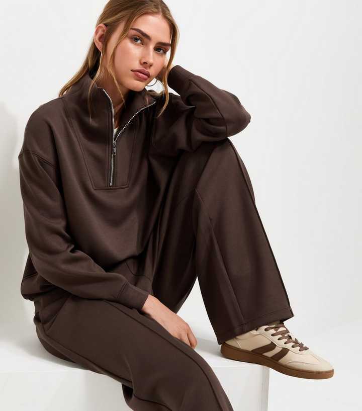 Premium Brown Wide Leg Joggers