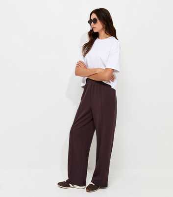 Premium Dark Burgundy Wide Leg Joggers