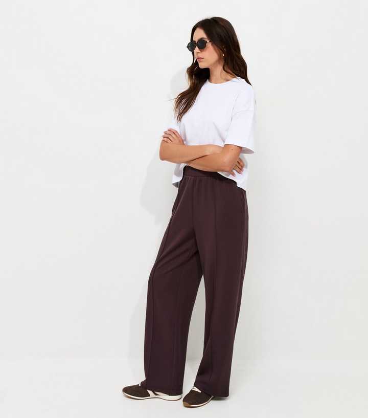 Premium Dark Burgundy Wide Leg Joggers