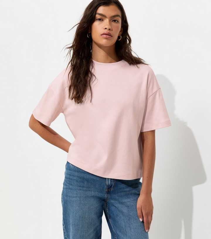Light Pink Premium Heavyweight Cotton Boxy Fit T-Shirt