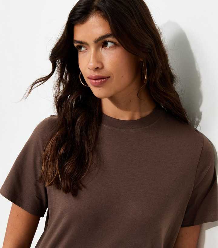 Dark Brown Cotton T-Shirt