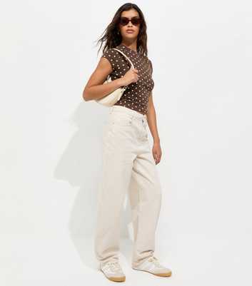 Brown Cotton Rich Spot Print Baby Tee T-Shirt