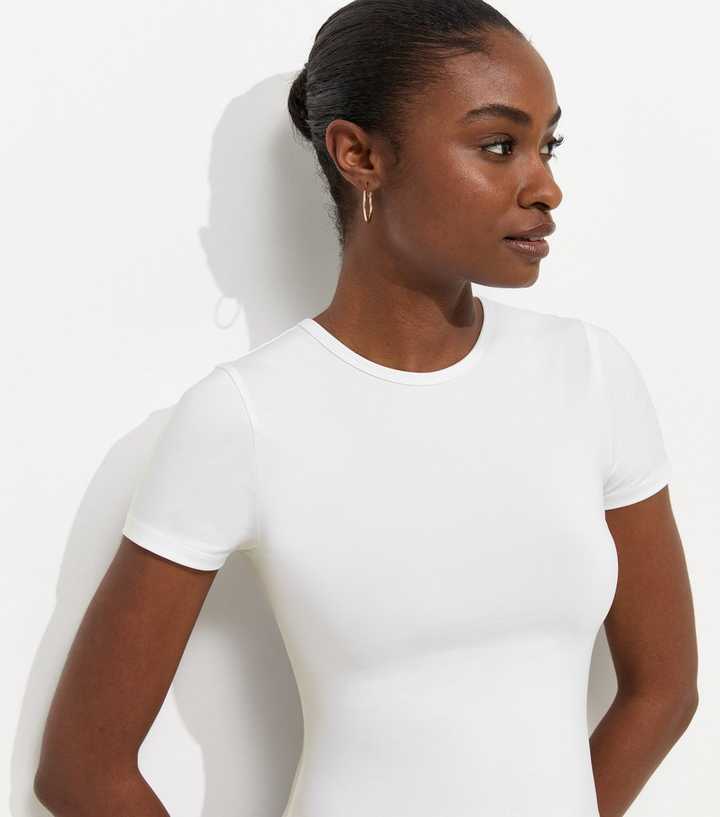 Off White Slinky Jersey Crew Neck T-Shirt