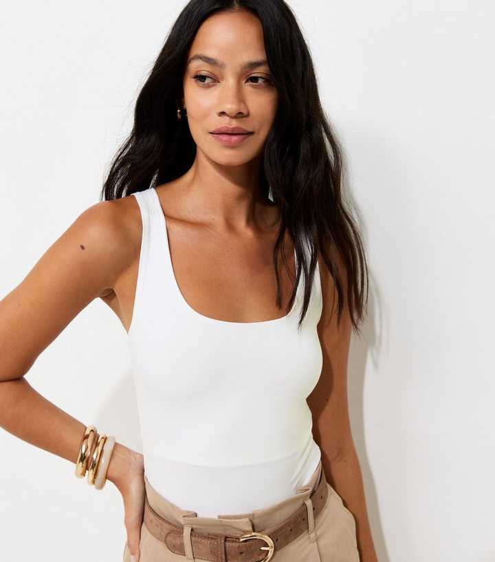 Off White Slinky Scoop Neck Vest Top