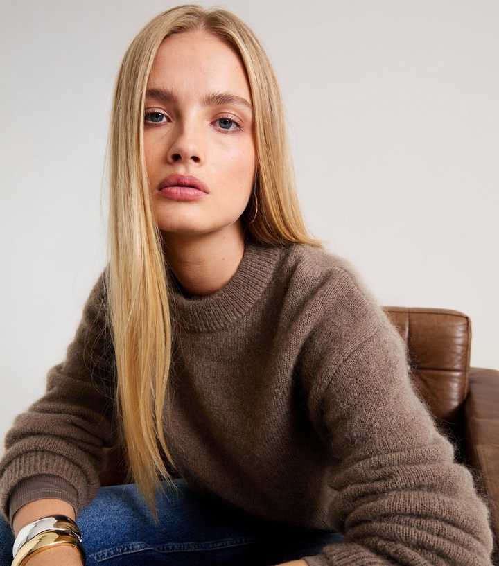 Premium Mink Mohair Wool Blend Crew Neck Jumper