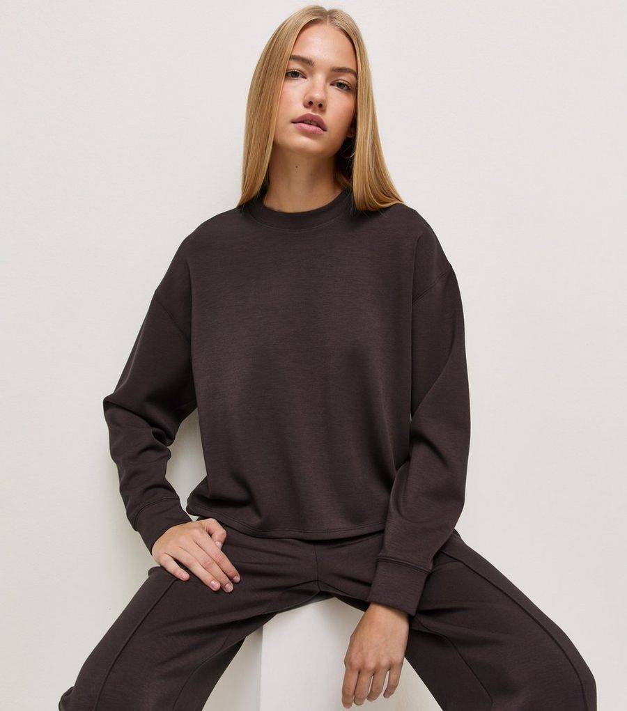 Premium Dark Burgundy Relaxed Crew Neck Sweatshirt