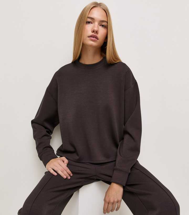 Premium Dark Burgundy Relaxed Crew Neck Sweatshirt